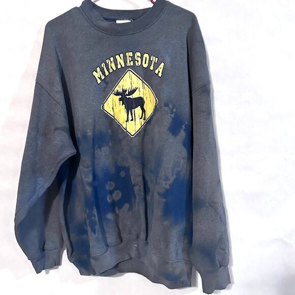 Bike Skateboard Punk Distressed Sweatshirt Crewneck Minnesota Tie dyed XL - Picture 2 of 8